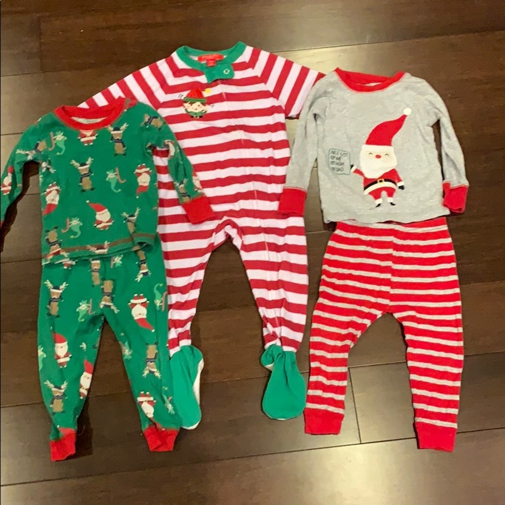 18 month Christmas jammies- lot of 3